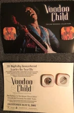 Jimi Hendrix - Promo Pin +Voodoo Child  promo postcards