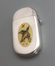 Victorian Silver & Enamelled Vesta Case George Unite Birmingham 1877 AGEZX