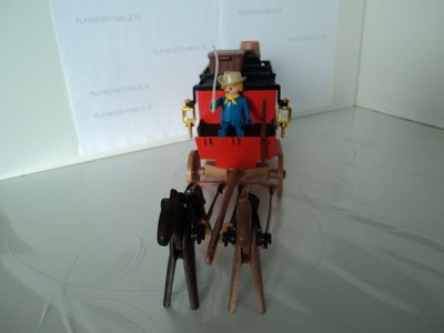 Playmobil Vintage 3245 – Set Complet Diligence Western Avec Personnages Et Chevaux (1977)