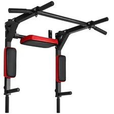 Multifunction Wall Mounted Pull-Up Bar and Dip Station, Heavy Duty 440 lbs Capac