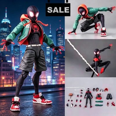 Spider-Man Action Figure Miles Morales Into The Spider Verse Toy Gift With Box