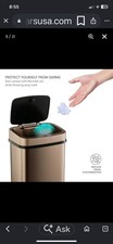 Nine Stars Automatic Motion Sensor Trash Can 3.2 Gal Stainless Steel DZT-12-5GD