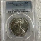 1945 d walking liberty half dollar Pcgs Ms 64