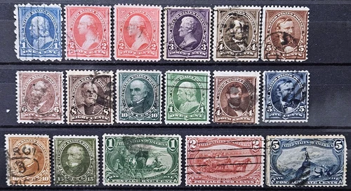 US Stamp Collection 1895-1898 Lot of 17 Scott # 264/288 Used