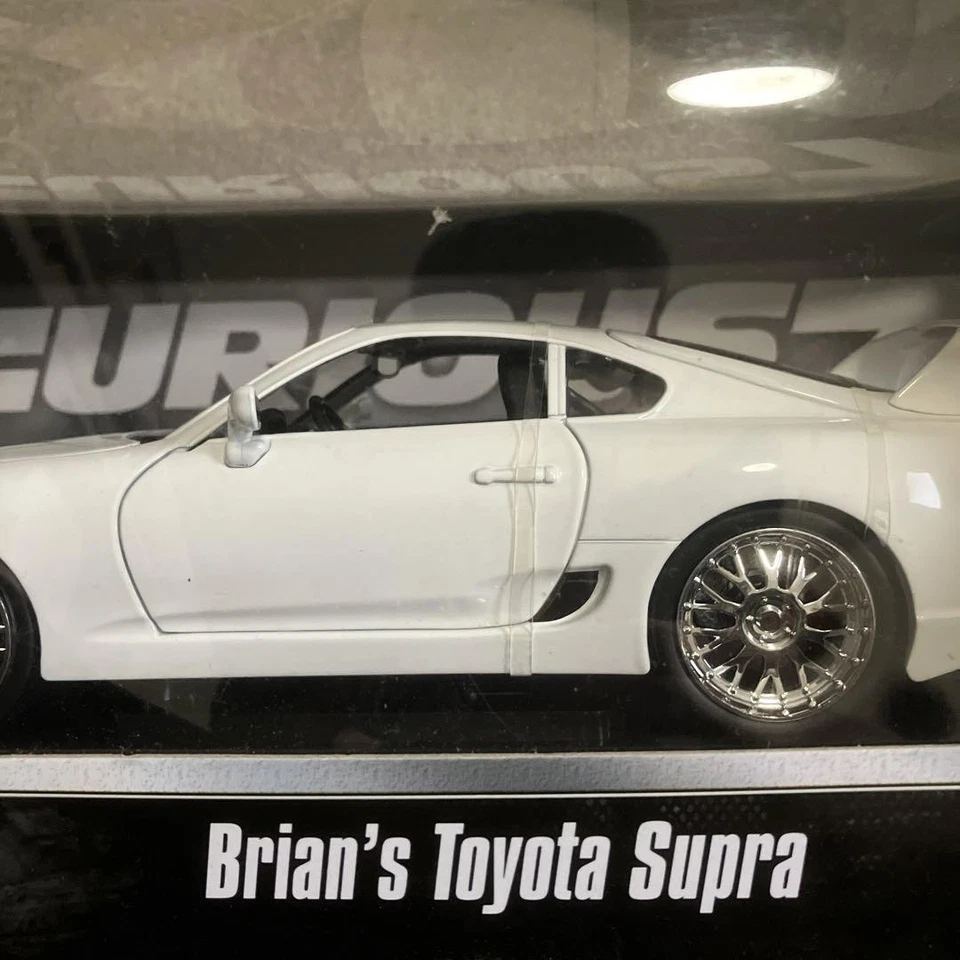 Brian's Toyota Supra Mini Car 1/18 Scale Fast and Furious White Used - Image 3 of 4