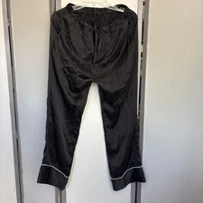 Mommesilk 100% Mulberry Michelle Silk Pajama Bottoms Black Sz. M