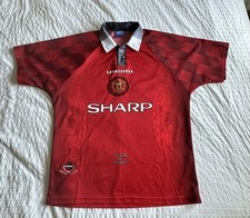 Vintage 1996/97 Manchester United Umbro Sharp Home Shirt L - theatre of dreams 