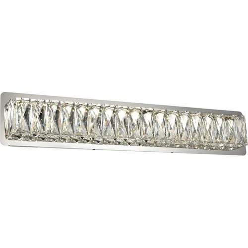 Elegant Lighting Monroe 24.4" Royal Cut Crystal Vanity Light in Chrome - Picture 1 of 6
