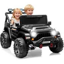 24V 2 Seater Ride on Car Toy for Kids 4x4 Ride on Truck w/Parent Control Black