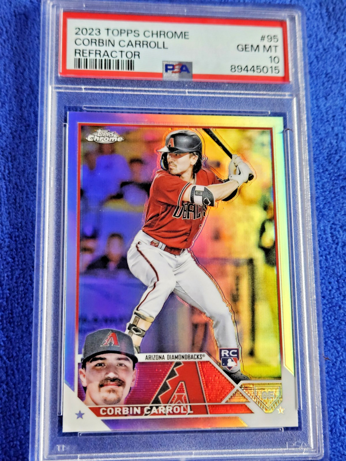 2023 Topps Chrome Refractor RC Corbin Carroll Rookie #95 PSA 10 GEM 💥💥 view 4