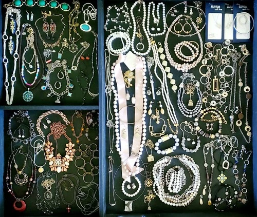 Huge lot estate, vintage to now costume designer jewelry, all signed!  See descr