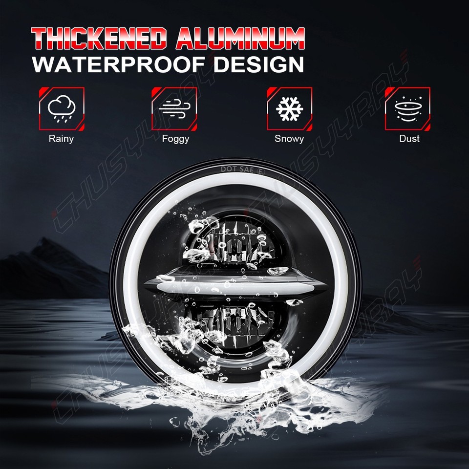 Headlights For Chevrolet C20 Pickup Pair 7" Round Led Headlights Hi-Lo Beam For Chevy C10 C20 Camaro Nova LUV Truck Headlights For Chevrolet C10 Pickup - Foto 3