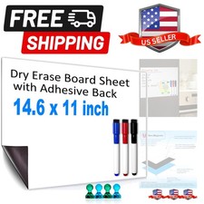 Dry Erase White Board Sheet with Adhesive Back,14.6"x11" Self-Adhesive Whiteb...