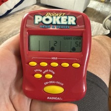 Radica Pocket Poker Draw and Deuces Electronic Handheld Game 1997 Works Tested