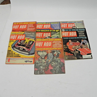 1967 HOT ROD MAGAZINE LOT OF 7 ISSUES RESTORATIONS REPAIR PERFORMANCE SPECS