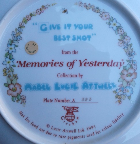 MABEL LUCIE ATTWELL MEMORIES OF YESTERDAY - LTD EDN PLATE SELECTION WITH COA'S. - Picture 11 of 67
