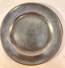 Zinnteller Scheibenberg 1835 Schützenverein Compagnie Schlettau Annaberg Wappen