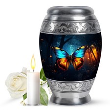 Vibrant Butterfly Memorial Large Urns for Human Ashes Adult Dad 10 Inch