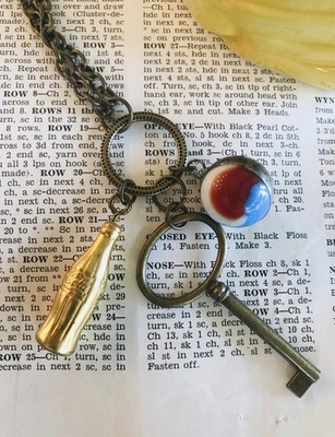 Key Coca Cola Coke Marble Charm Necklace Vintage Charms