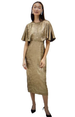 Tuckernuck Gold Cape Leah Dress Mother of Bride Wedding Cocktail Size 4