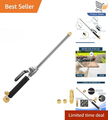 #ad Garden Hose Power Washer Wand with 3 Nozzles Quick Connect Outdoor Cleaning $28.98
