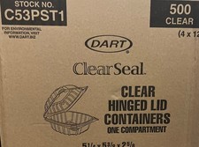 Dart, Clear Hinged Lid Containers, One Compartment 5 1/4 x 5 3/8 x 2 5/8 -CS/500