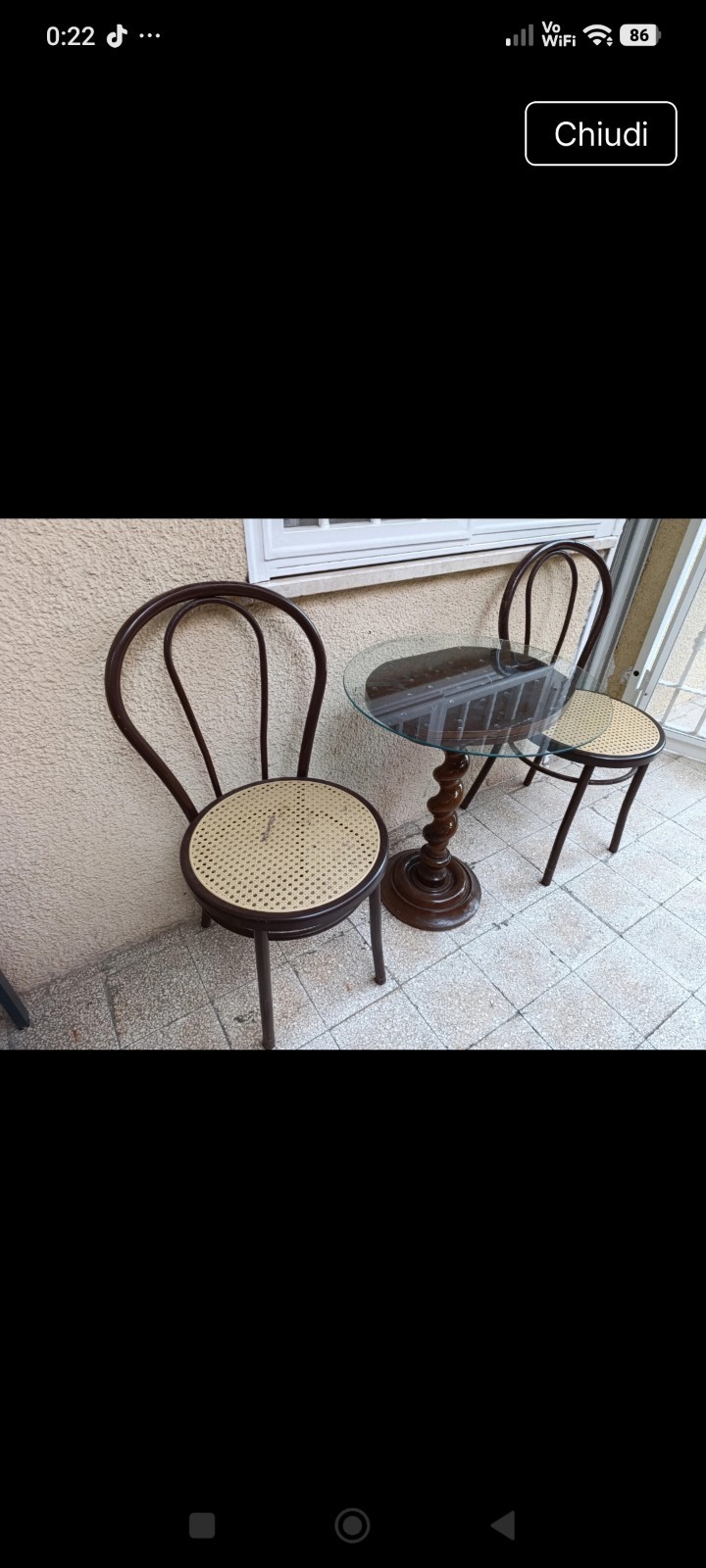 Tavolo E Sedie Da Balcone Vintage
