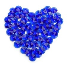 14mm 100pcs Blue Crystal Suncatcher Octagon Beads Prism for Jewelry Making