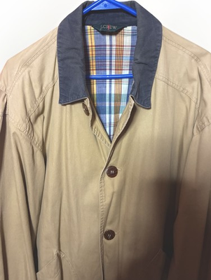 #ad #ad Vintage J Crew Chore Barn Coat Men’s Flannel Lined Oarsman Corduroy Collar L $79.99