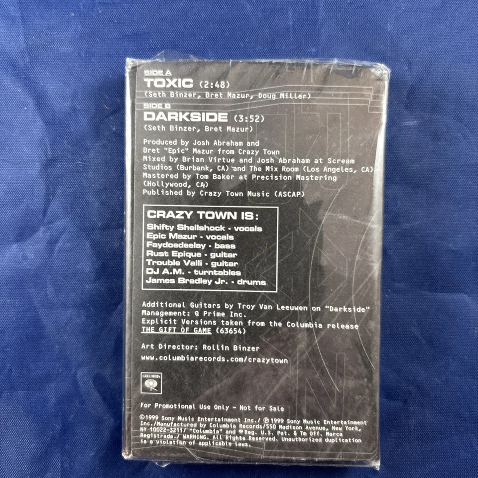 Crazy Town Toxic Darkside Sampler Promo Cassette Tape Columbia Records Rare 1999 - Image 2 of 2
