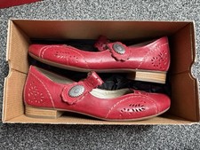 Rieker Women's Antistress Leather Mary Jane Style Flat Shoes Size 8 EU 42