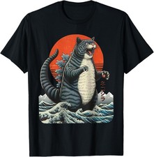 Catzilla Cat Japanese Art Funny Cat Gifts For Men Women Kid T-Shirt