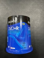 Sony DVD R 4.7GB 120min 1-16X Recordable Blank Video Discs 100 Pack NEW SEALED