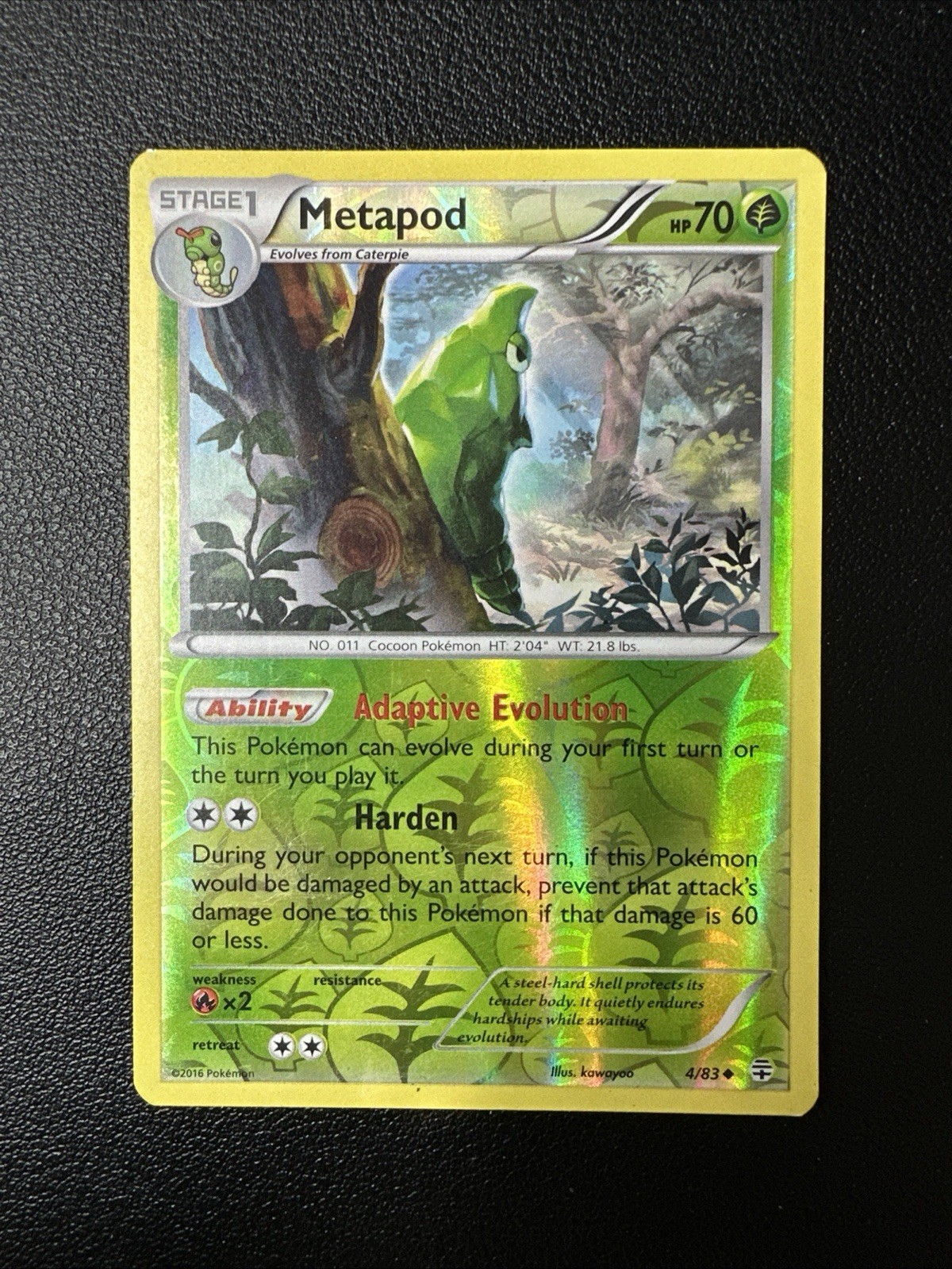 Pokémon Metapod Reverse Holo 4/83 GEN Generations LP/NM