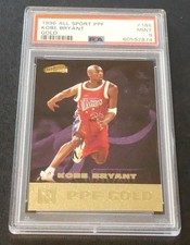1996 All Sport PPF Kobe Bryant Gold #185 Rookie RC Basketball Card PSA 9 MINT. rookie card picture