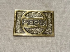 Vintage PEPSI Cola Award Brass Dress Belt Buckle Made In USA