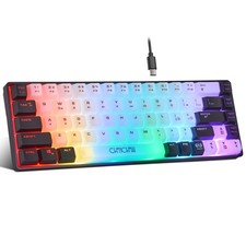 CHONCHOW Mini RGB 60 Gaming Keyboard, 68 Keys Small Compact White-Black