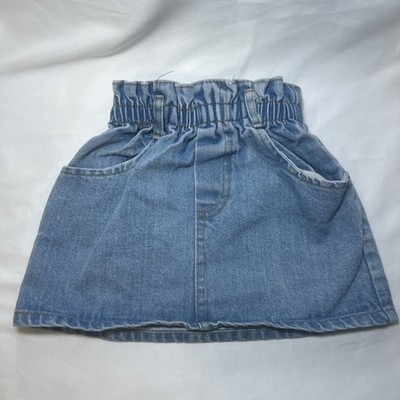 Vintage Cherokee Denim Jean Skirt Girls Size 4 Made in USA 80s 90s Western Rodeo