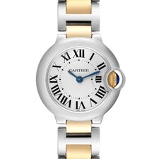 Cartier Ballon Bleu 28 Steel Yellow Gold Ladies Watch W69007Z3