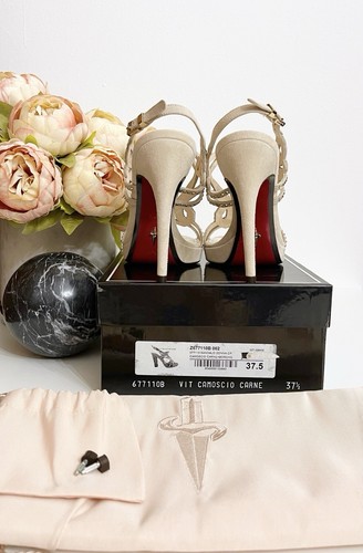 Cesare Paciotti scarpe donna sandali in pelle scamosciata nude borchie oro 37.5 - Foto 12 di 15