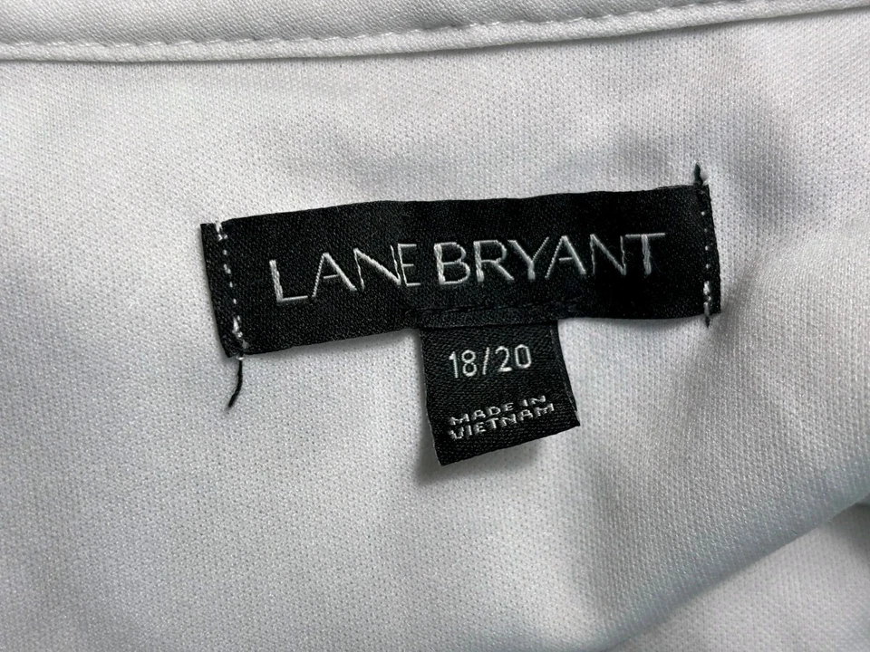 Lane Bryant Lace Floral Dress Womens Size 18/20 White & Blue Short Sleeves  - Image 3 of 4