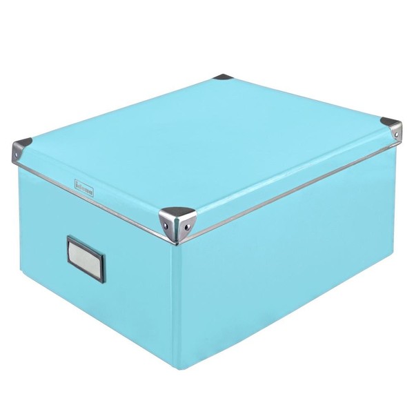 Idena Aufbewahrungsbox Mit Deckel 36 X 28,2 X 17 Cm TüRkis Pappe Faltbar-image