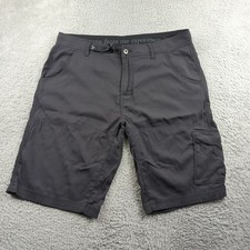 Prana Shorts Mens 35 Gray Stretch Zion Hiking Outdoor Camping Belted Nylon Cargo