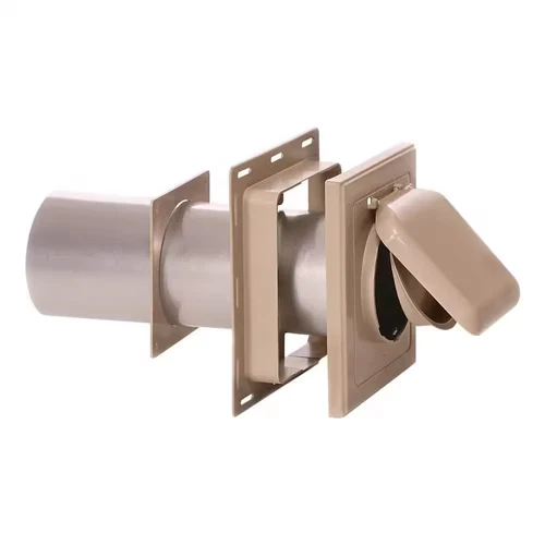 No Pest Vent 4 In. J Block or Wide-Mount Dual Door Wall Vent in Tan