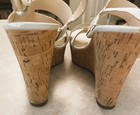 FRANCO SARTO Size 7 White Leather "Surprise 2" Wedge Sandal Cork 4" Heel — photo 3