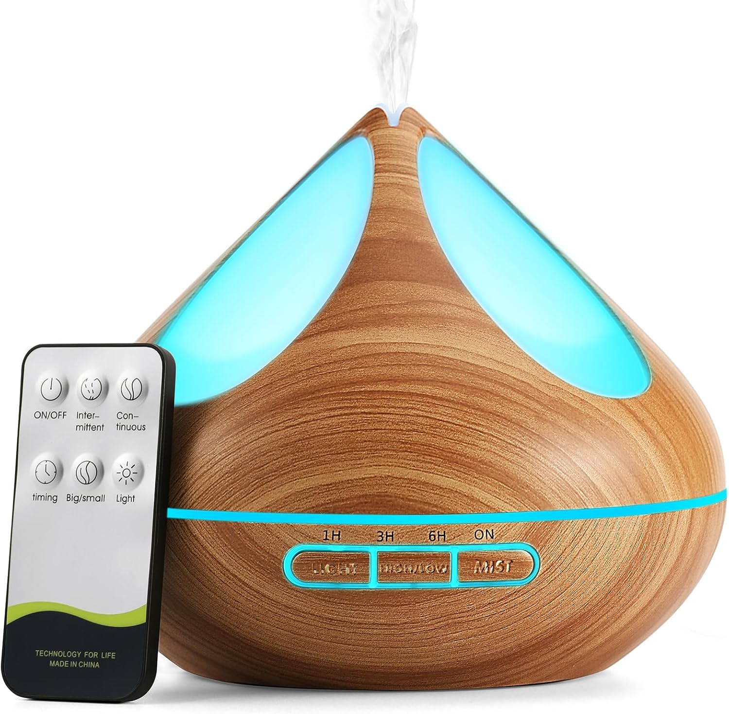 500ml Ultrasonic Essential Oil Diffuser Aromatherapy Humidifier Light Brown