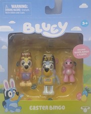 Easter Bingo and Bluey Figures 2 pack sets exclusive with accessory Floppy bunny