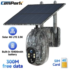 Campark 4G LTE Trail Camera 2.5K  Live View Hunting  6W Solar Security Camera
