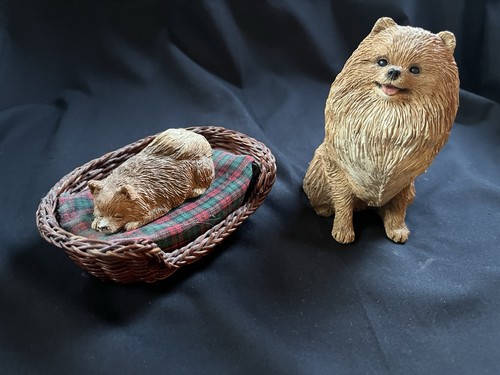 Lot Of 2 Sandicast Pomeranian Dog Puppy