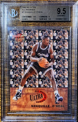 SHAQUILLE O'NEAL (SHAQ) 1992 ULTRA ALL-ROOKIE SERIES #7 BGS 9.5 GEM ULTRA RARE